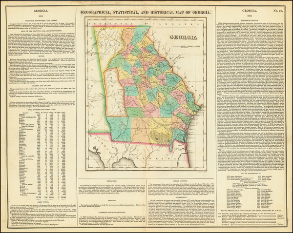 33-Georgia Map By Henry Charles Carey  &  Isaac Lea