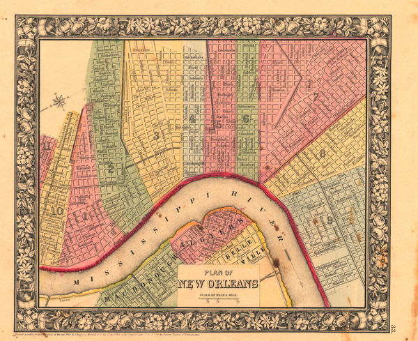 3-South Map By Samuel Augustus Mitchell Jr.