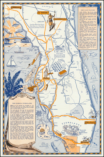 33-Florida Map By Tamiami Trail Tours, Inc.
