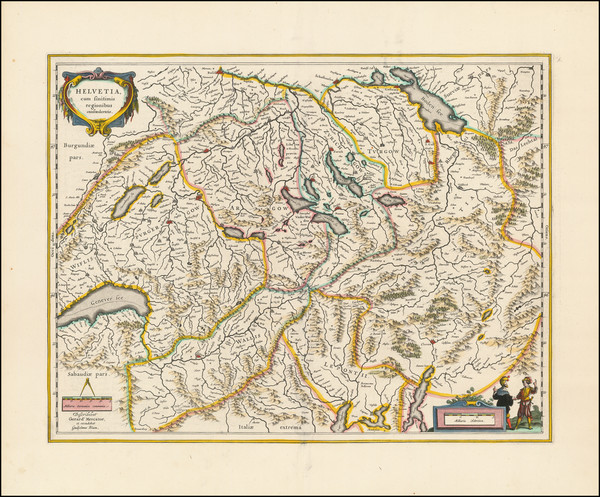 36-Switzerland Map By Willem Janszoon Blaeu