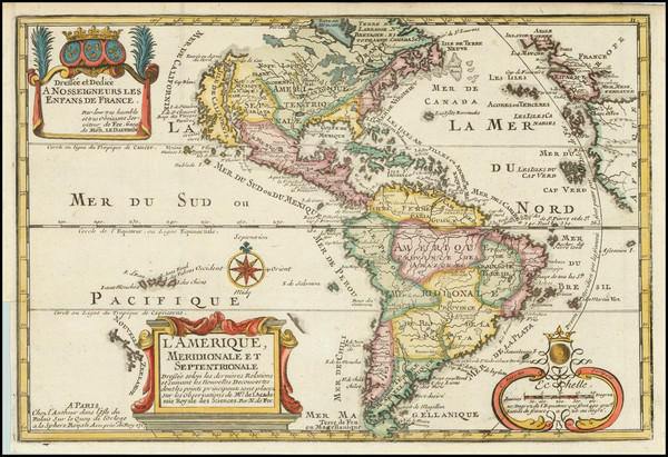 23-California as an Island and America Map By Nicolas de Fer