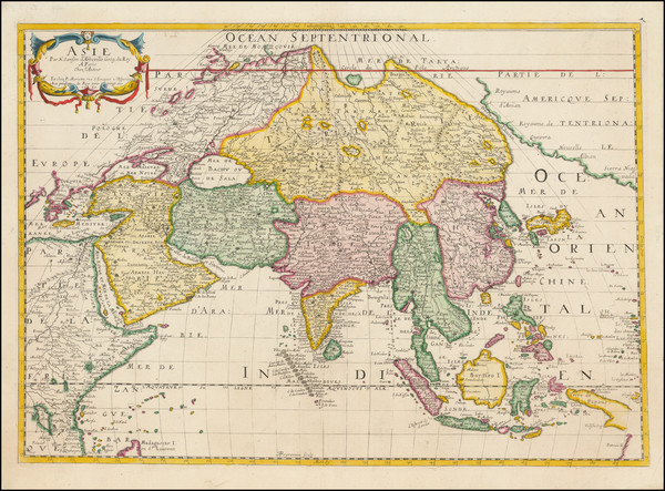 8-Pacific Northwest, Alaska, Asia and Korea Map By Nicolas Sanson