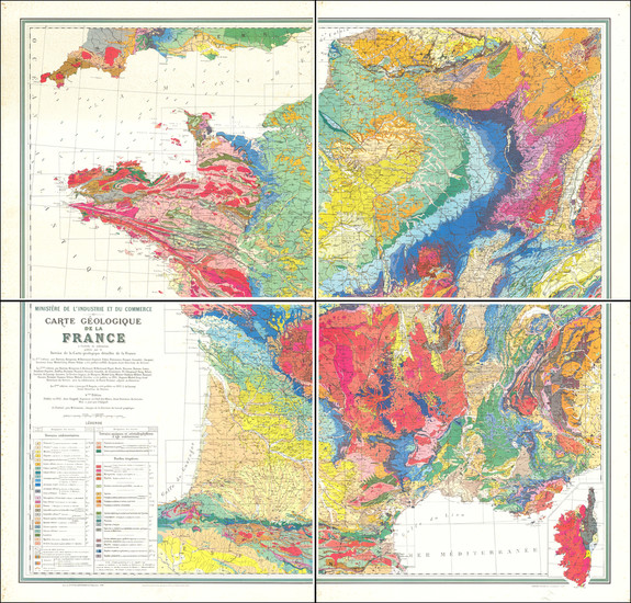 48-France Map By Jean Goguel