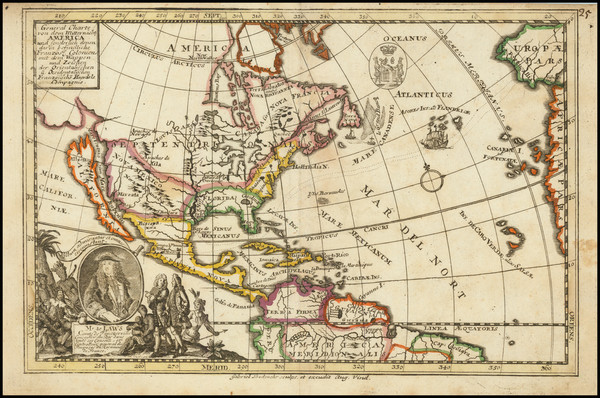 68-North America and California as an Island Map By Gabriel Bodenehr / Georg Christoph Kilian