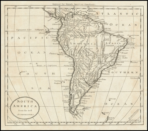 94-South America Map By Jedidiah Morse