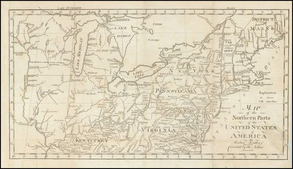 57-New England, Kentucky, Virginia, Midwest, Illinois, Indiana, Ohio, Michigan and Wisconsin Map B
