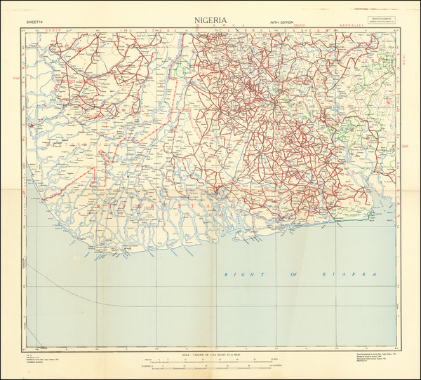 64-West Africa Map By Federal Surveys, Nigeria