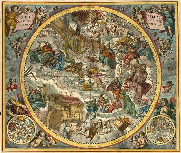 7-Celestial Maps Map By Andreas Cellarius
