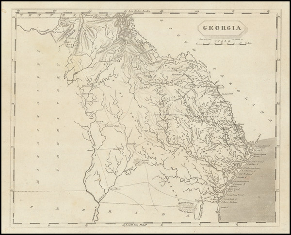 51-Georgia Map By Aaron Arrowsmith  &  Lewis