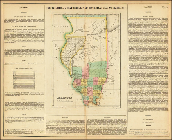 21-Illinois and Wisconsin Map By Henry Charles Carey  &  Isaac Lea