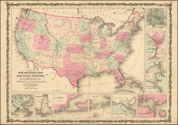 4-United States, Idaho and Montana Map By Alvin Jewett Johnson  &  Benjamin P Ward