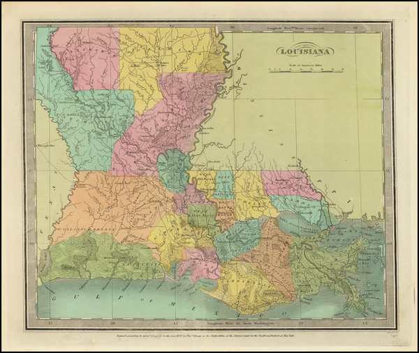 30-Louisiana Map By David Hugh Burr