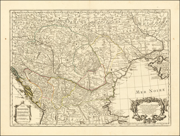 71-Ukraine, Hungary and Balkans Map By Guillaume De L'Isle / Philippe Buache