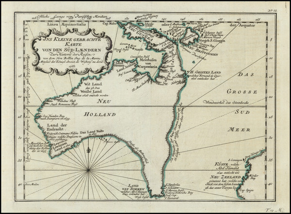 92-Australia Map By Jacques Nicolas Bellin