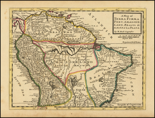 87-Brazil, Paraguay & Bolivia, Peru & Ecuador, Venezuela and British Columbia Map By Herma