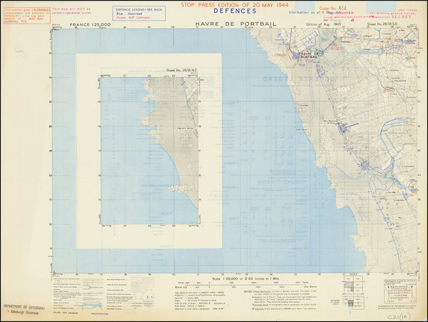 23-World War II and Normandie Map By War Office