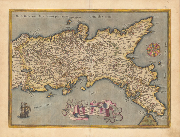 19-Southern Italy Map By Abraham Ortelius