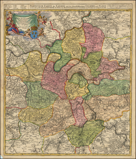 4-Paris and Île-de-France Map By Johann Baptist Homann