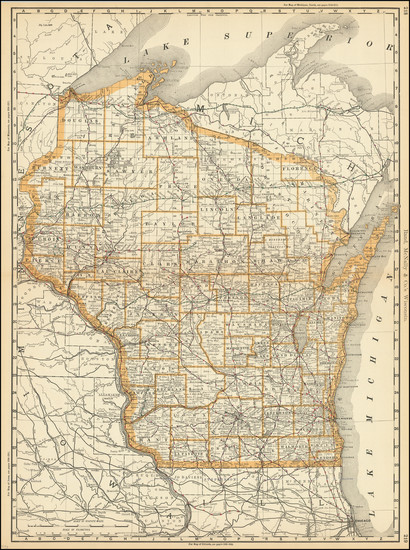 34-Wisconsin Map By Rand McNally & Company