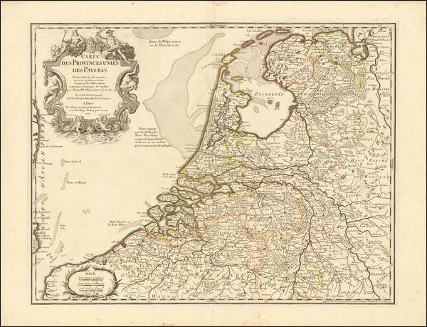 32-Netherlands and Belgium Map By Philippe Buache