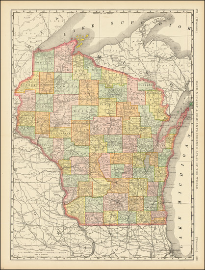 40-Wisconsin Map By Rand McNally & Company