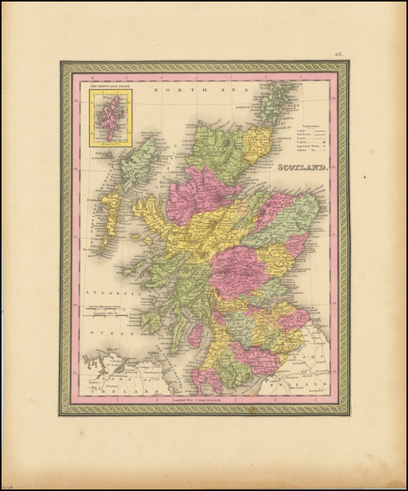 46-Scotland Map By Samuel Augustus Mitchell