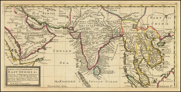 77-Indian Ocean, India and Southeast Asia Map By Herman Moll