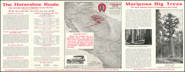 94-Yosemite Map By Peck-Judah Travel Bureaus / Daly-Seeger Company