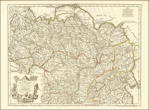 83-Ukraine, China, Central Asia & Caucasus and Russia in Asia Map By Philippe Buache