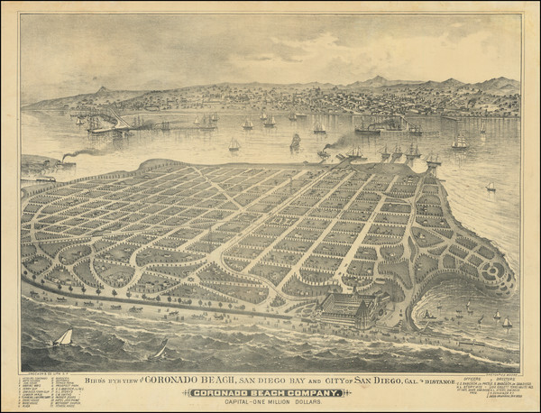 68-San Diego and Other California Cities Map By E.S. Moore / H.S. Crocker & Co.