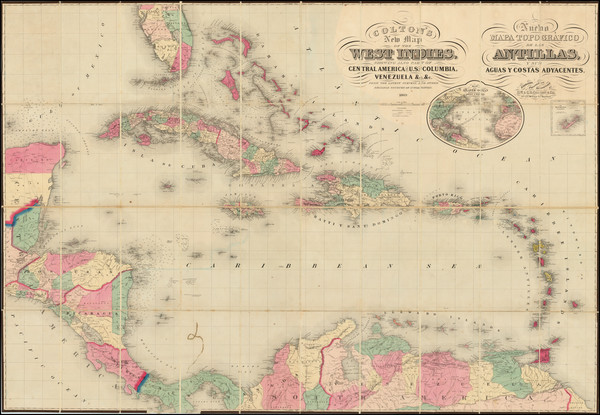 1-Caribbean Map By G.W.  & C.B. Colton