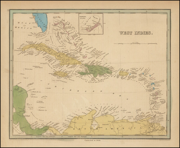 98-Caribbean Map By Thomas Gamaliel Bradford