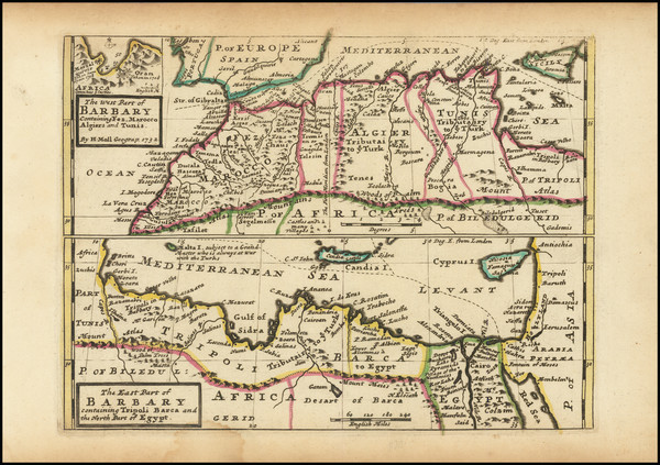 97-North Africa Map By Herman Moll