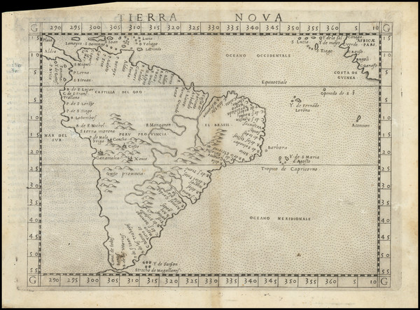 48-South America Map By Girolamo Ruscelli