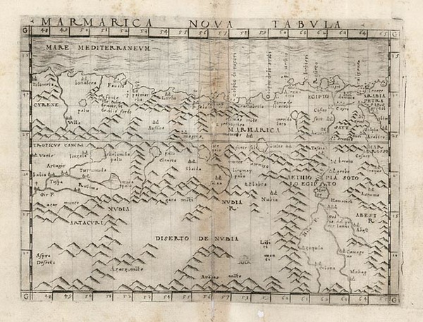 22-Africa and North Africa Map By Giacomo Gastaldi