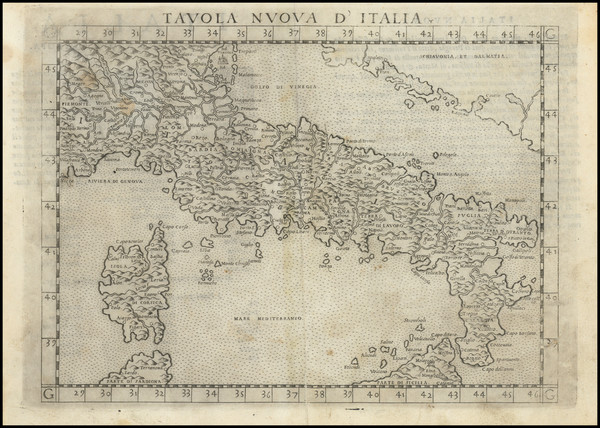 34-Italy and Balearic Islands Map By Girolamo Ruscelli