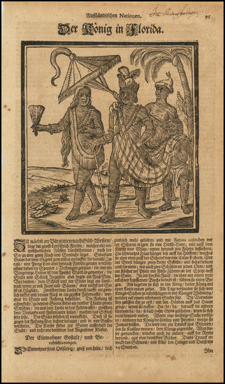 42-Florida and Native American & Indigenous Map By Eberhard Werner  Happel 