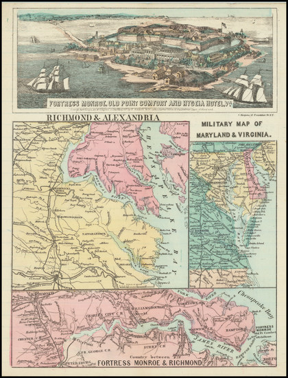 38-Maryland, Virginia and Civil War Map By Charles Magnus