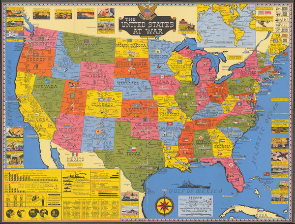 45-United States and World War II Map By Stanley Turner