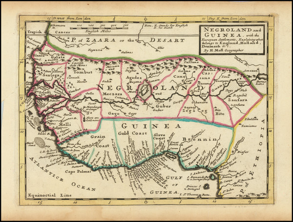 69-West Africa Map By Herman Moll