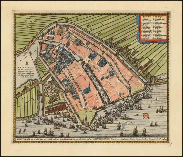 26-Amsterdam Map By Pieter van der Aa