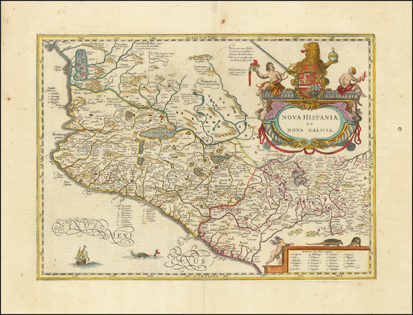 84-Mexico Map By Jodocus Hondius
