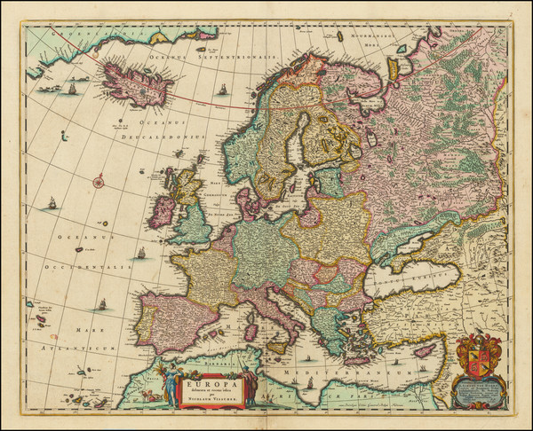 73-Europe Map By Nicolaes Visscher I