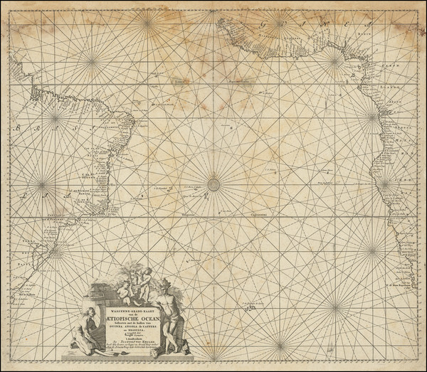 59-Atlantic Ocean, Brazil and West Africa Map By Johannes Van Keulen