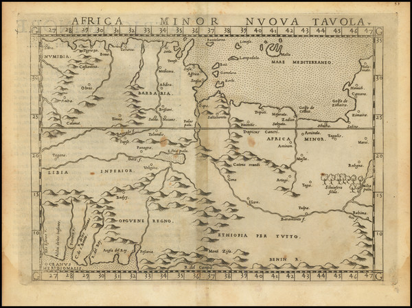 70-Malta and North Africa Map By Girolamo Ruscelli