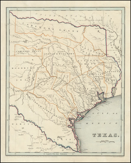 89-Texas Map By Thomas Gamaliel Bradford