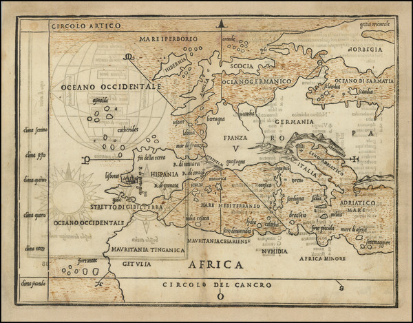 2-Europe, Europe and Mediterranean Map By Benedetto Bordone