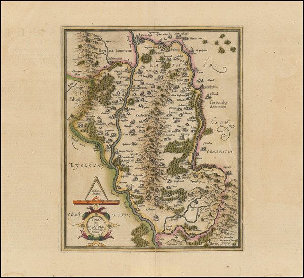 34-Ireland Map By  Gerard Mercator