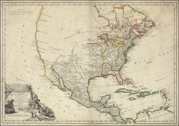 77-United States and North America Map By Louis Brion de la Tour / Esnauts & Rapilly