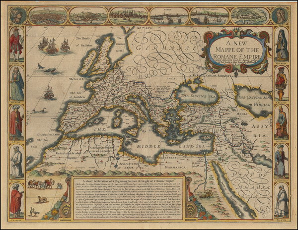 80-Europe, Italy, Turkey, Mediterranean and Turkey & Asia Minor Map By John Speed